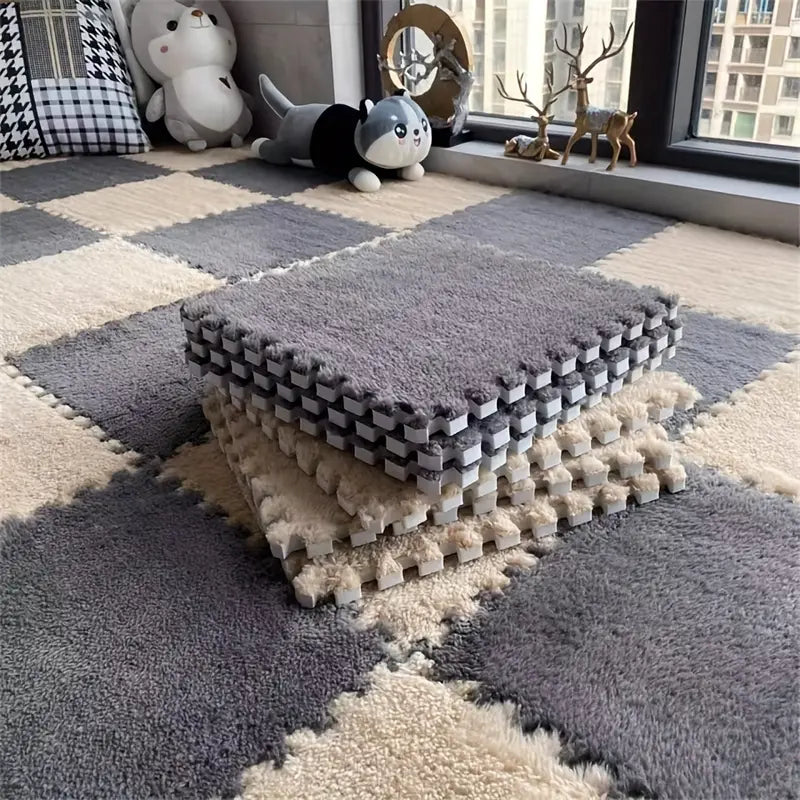 Floor Mats, Hand Washable, Thickened Non-Slip Carpet Tiles