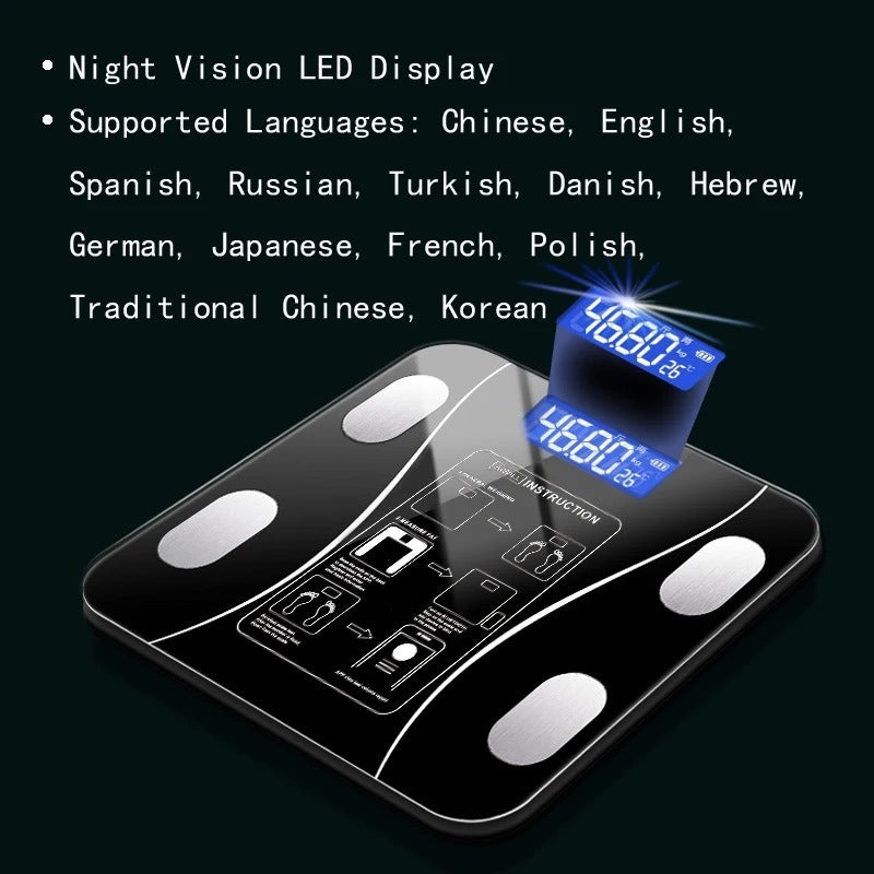 Smart Digital Body Weight Scale | Bluetooth, BMI & USB Charging