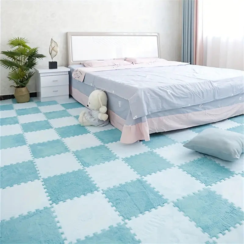 Floor Mats, Hand Washable, Thickened Non-Slip Carpet Tiles
