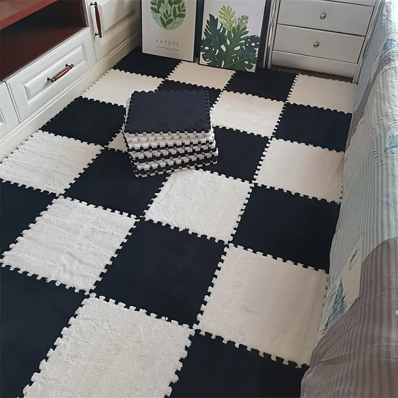 Floor Mats, Hand Washable, Thickened Non-Slip Carpet Tiles