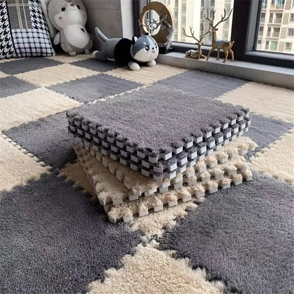 Floor Mats, Hand Washable, Thickened Non-Slip Carpet Tiles
