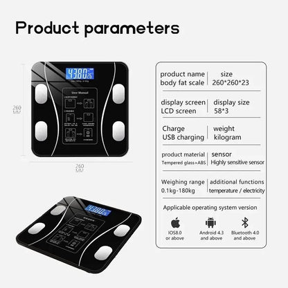 Smart Digital Body Weight Scale | Bluetooth, BMI & USB Charging